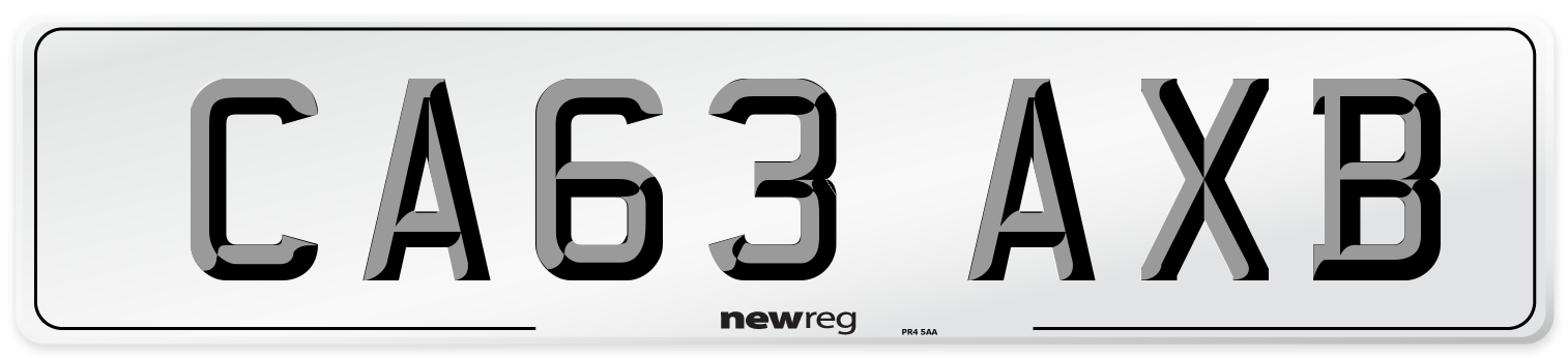 CA63 AXB Number Plate from New Reg